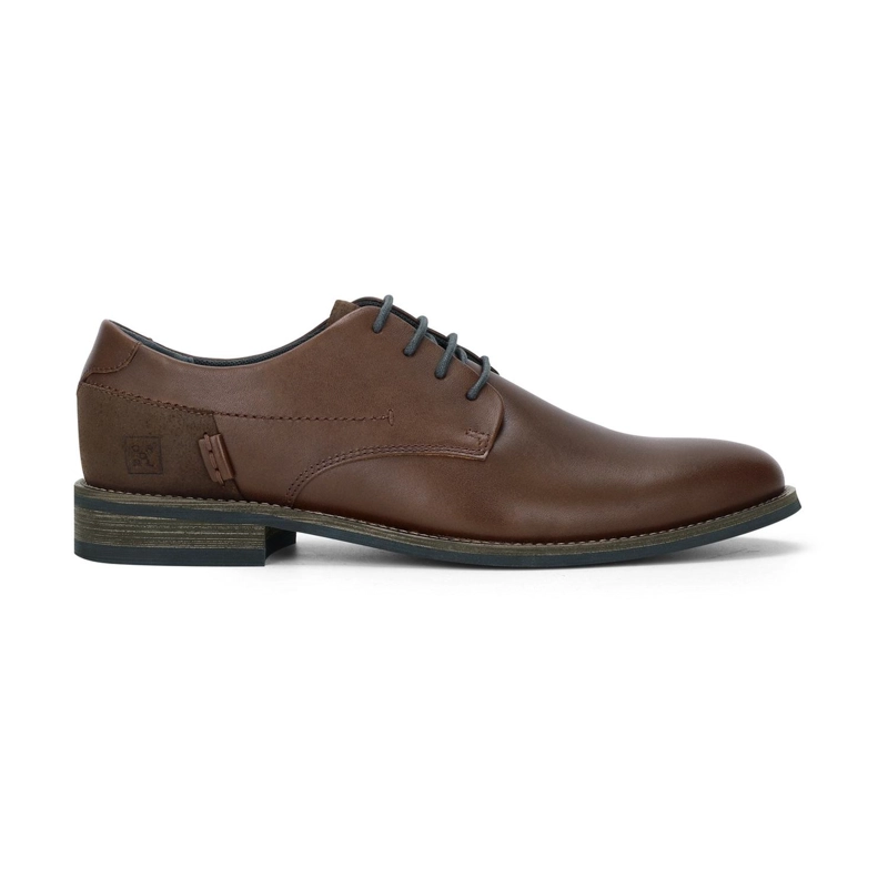 ZAPATOS FORMALES HOMBRE CUERO TALON GAMUZADO CAFE OSCURO DENIZEN CARDINALE - 2