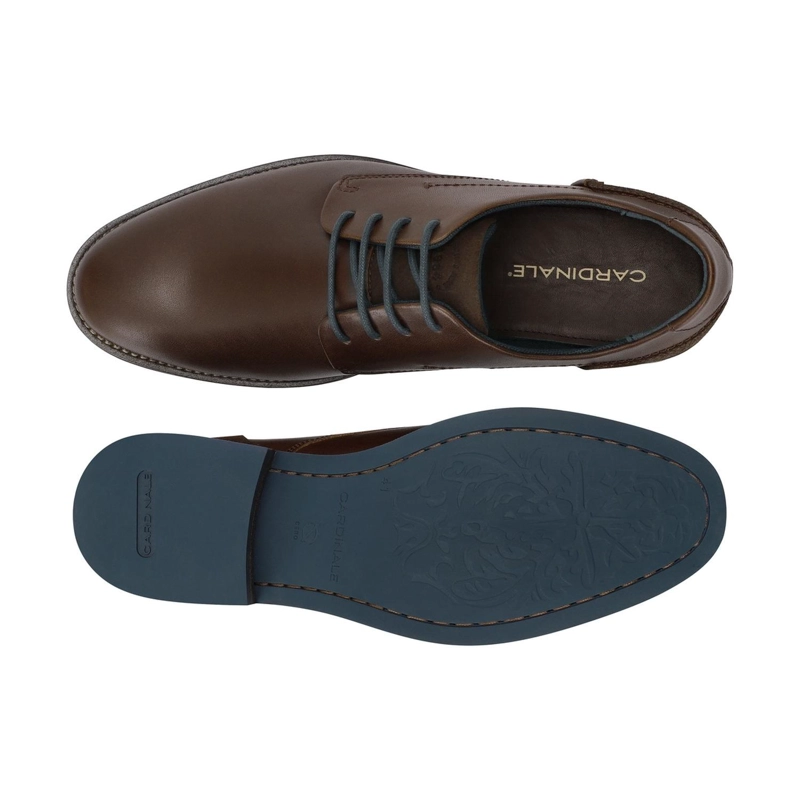 ZAPATOS FORMALES HOMBRE CUERO TALON GAMUZADO CAFE OSCURO DENIZEN CARDINALE - 3