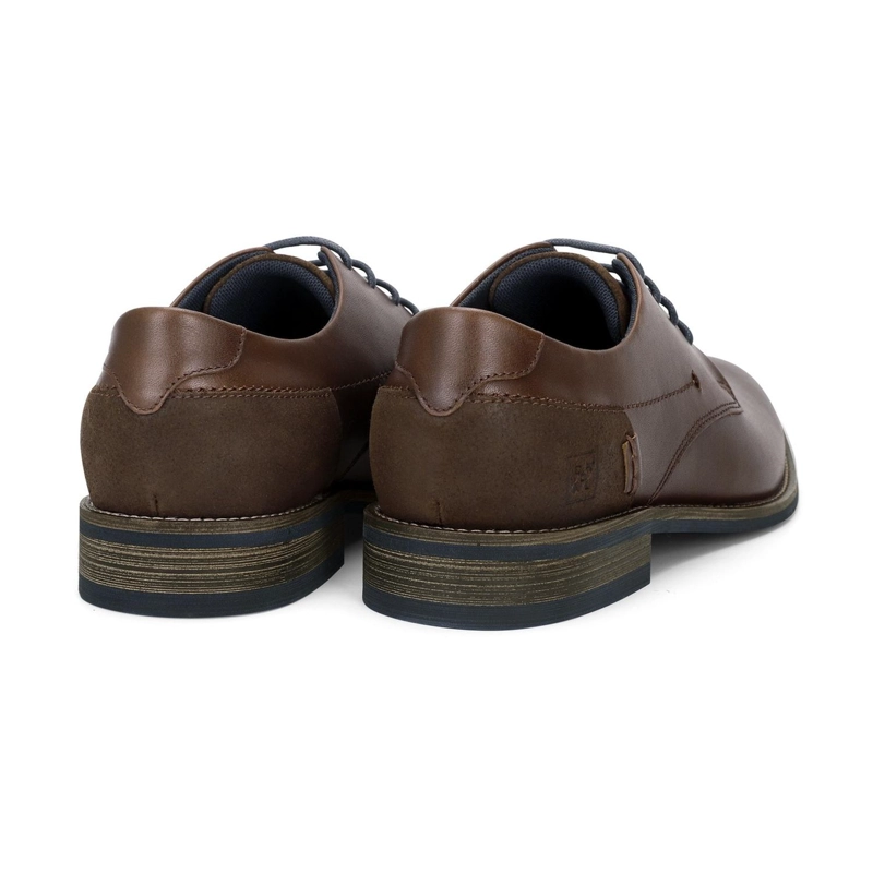 ZAPATOS FORMALES HOMBRE CUERO TALON GAMUZADO CAFE OSCURO DENIZEN CARDINALE - 4