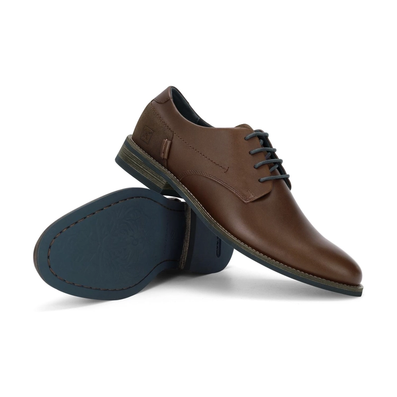 ZAPATOS FORMALES HOMBRE CUERO TALON GAMUZADO CAFE OSCURO DENIZEN CARDINALE - 6