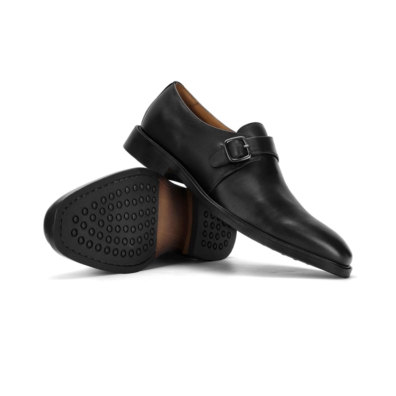 ZAPATOS FORMALES HEBILLA HOMBRE CUERO MONK STRAP NEGRO LAURENCE CARDINALE - 6