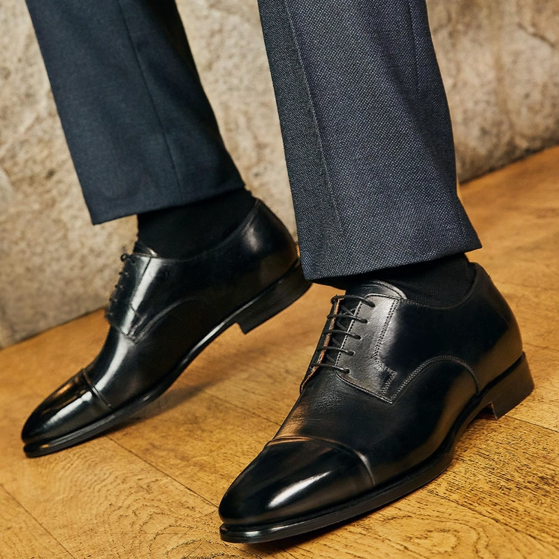 ZAPATOS FORMALES HOMBRE SUELA CUERO MAGNO NEGRO BIGLI CARDINALE - 4