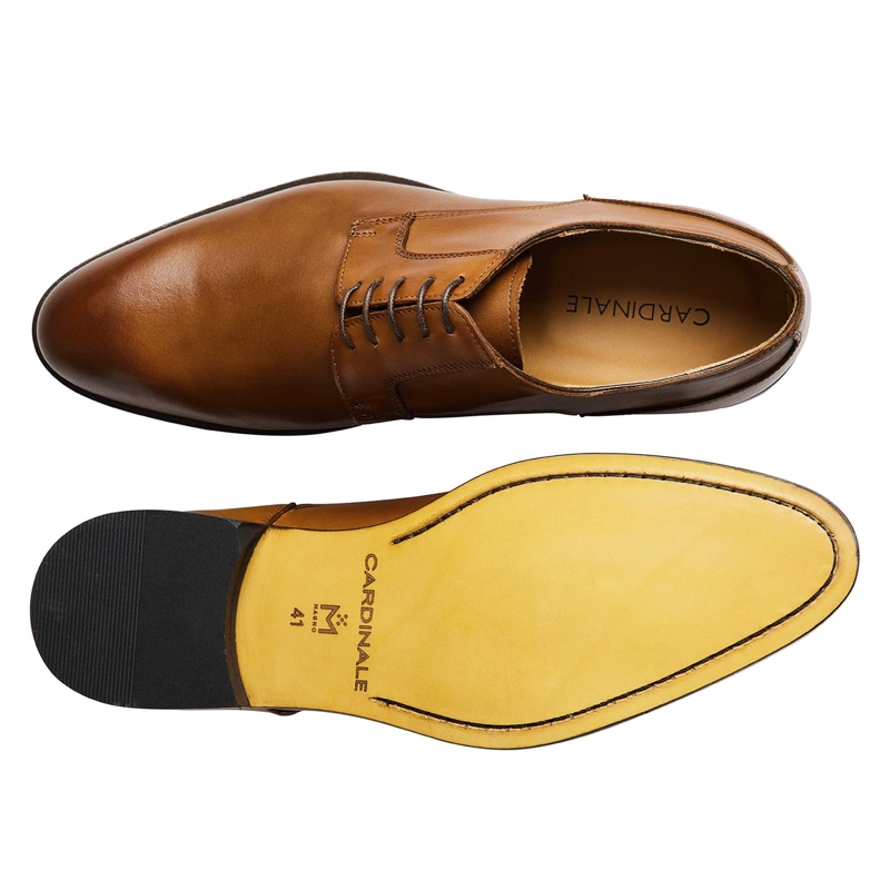 ZAPATOS FORMALES HOMBRE SUELA CUERO MAGNO MONTENAPOLEONE-0-10 BRANDY - 3