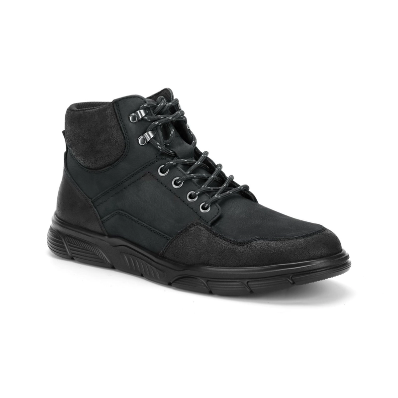 ZAPATILLA CAÑA ALTA HOMBRE X-LIGHT CUERO CIERRE LATERAL DOSSCOURT NEGRO CARDINALE - 1