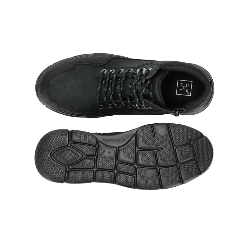 ZAPATILLA CAÑA ALTA HOMBRE X-LIGHT CUERO CIERRE LATERAL DOSSCOURT NEGRO CARDINALE - 3