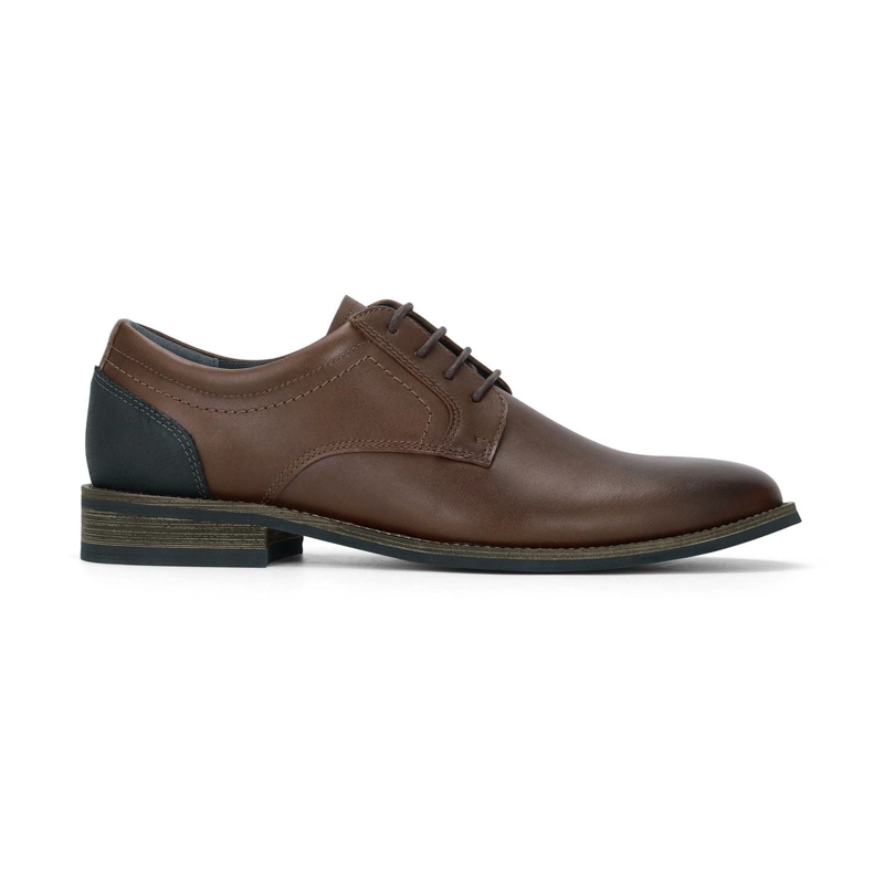 ZAPATOS FORMALES HOMBRE CUERO TALON EN CONTRASTE CAFE OSCURO DENIZEN CARDINALE 41