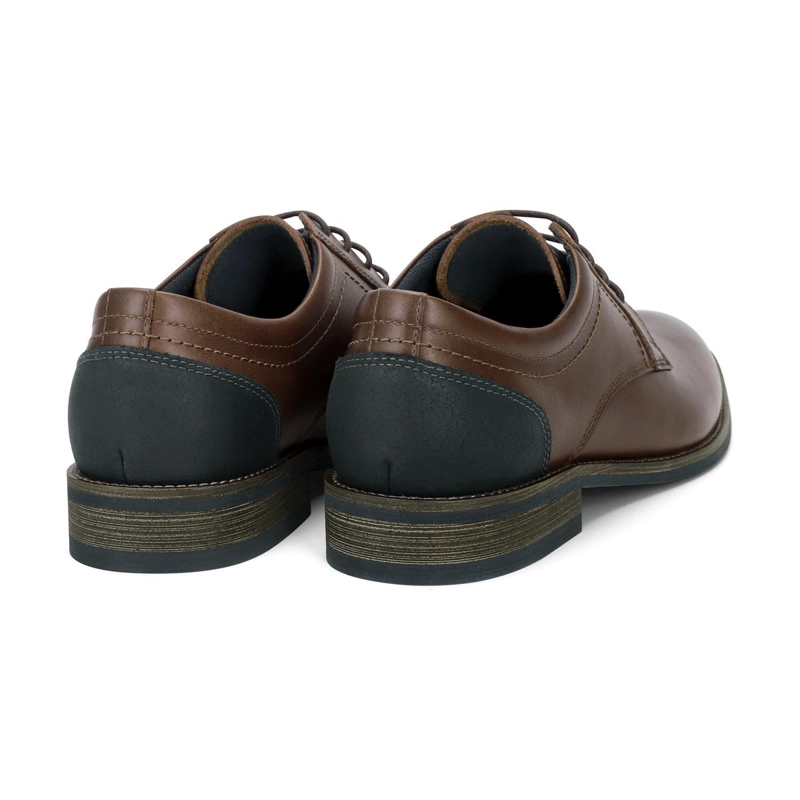ZAPATOS FORMALES HOMBRE CUERO TALON EN CONTRASTE CAFE OSCURO DENIZEN CARDINALE - 3