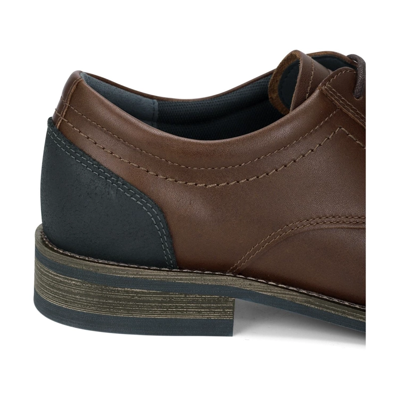 ZAPATOS FORMALES HOMBRE CUERO TALON EN CONTRASTE CAFE OSCURO DENIZEN CARDINALE - 4