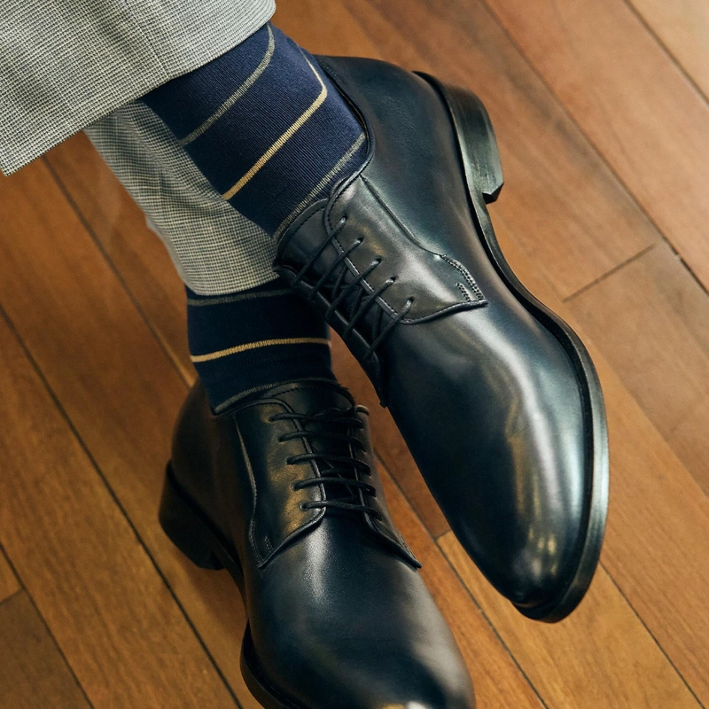 ZAPATOS FORMALES HOMBRE SUELA CUERO MAGNO DANTE-0-36 AZUL - 4