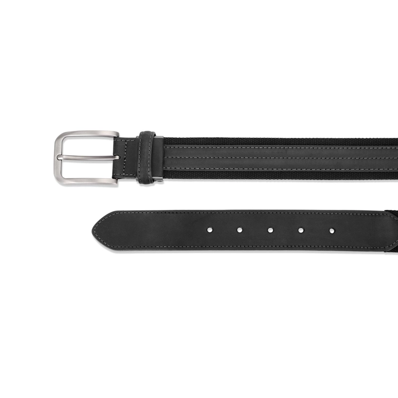 CINTURON CUERO Y TEXTIL HOMBRE AJUSTABLE COSTURAS NEGRO CARDINALE - 3