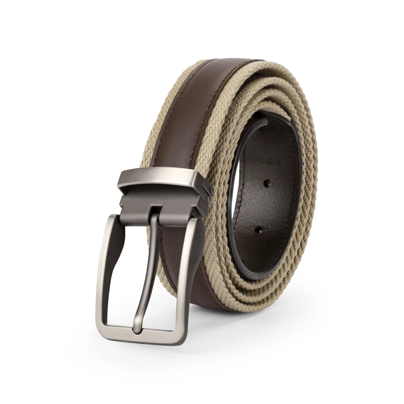 CINTURON CUERO Y TEXTIL HOMBRE AJUSTABLE CAFE CARDINALE - 2
