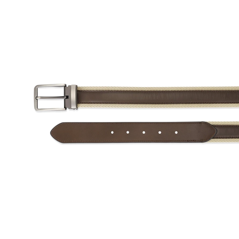 CINTURON CUERO Y TEXTIL HOMBRE AJUSTABLE CAFE CARDINALE - 3