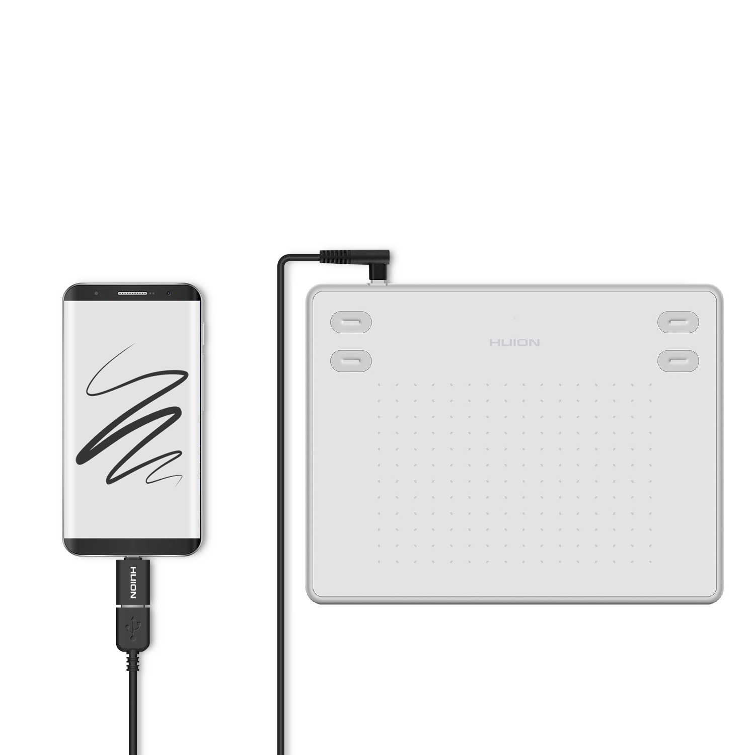 TABLETA GRAFICA DIGITALIZADORA HUION INSPIROY RTE 100 WHITE TG - 4
