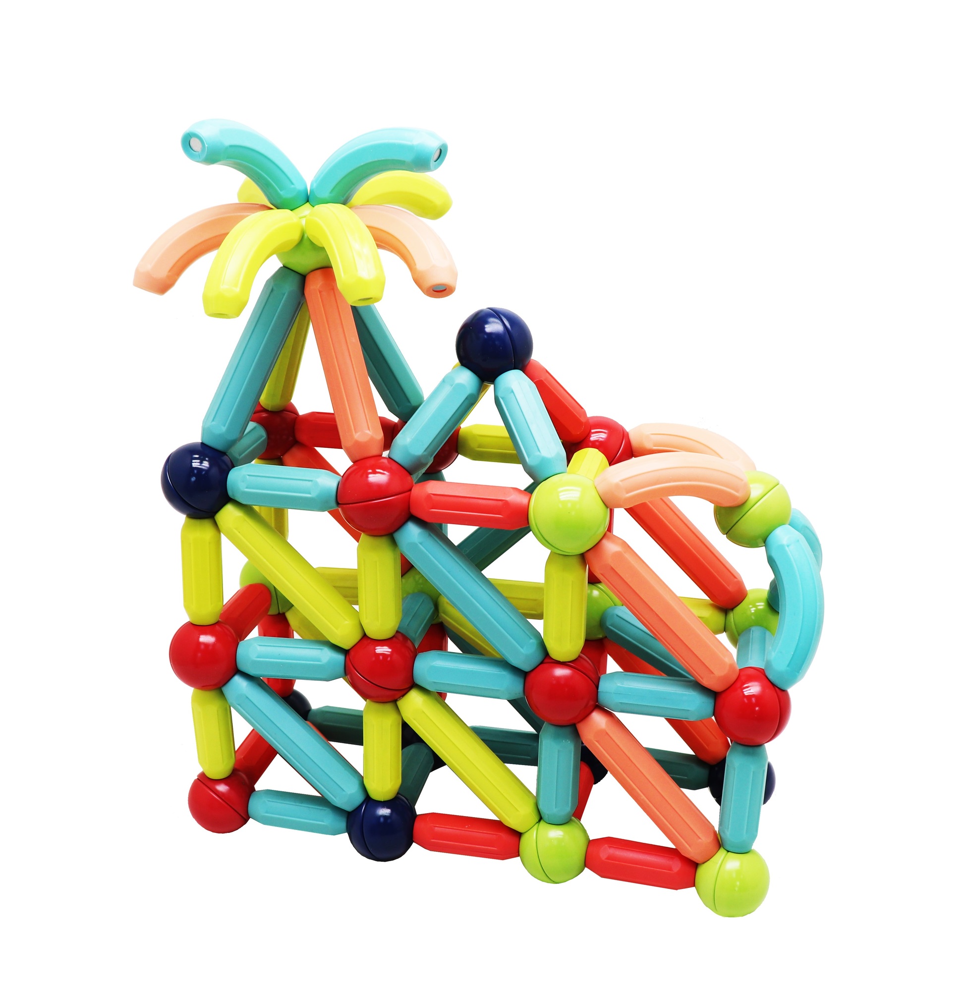 BASTONES MAGNÉTICOS DE CONSTRUCCIÓN MAGNESCAPE MULTICOLOR 128 PIEZAS - LIBRE DE PLOMO - 1