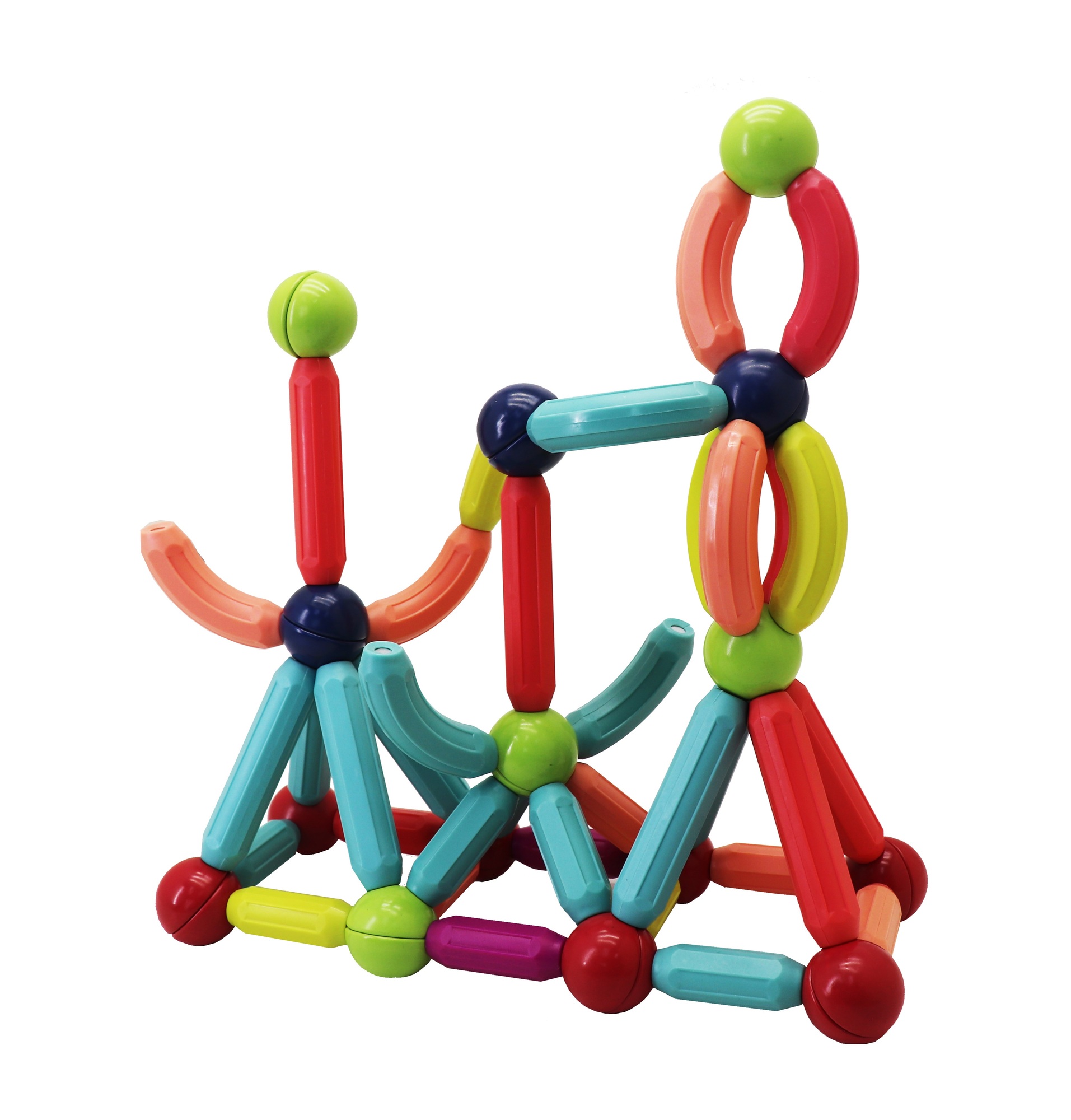 BASTONES MAGNÉTICOS DE CONSTRUCCIÓN MAGNESCAPE MULTICOLOR 128 PIEZAS - LIBRE DE PLOMO - 3