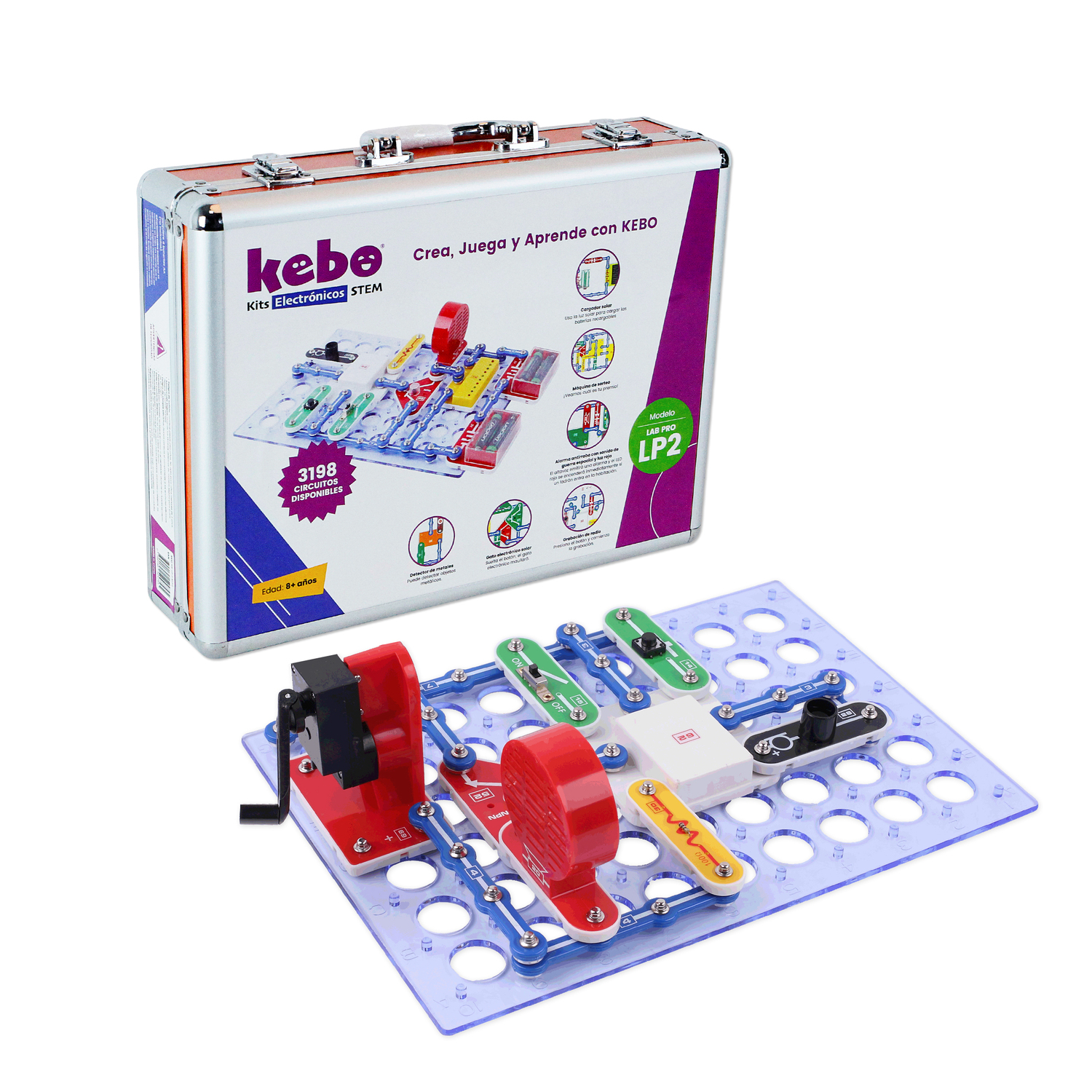 KIT ELECTRÓNICO EDUCATIVO KEBO LAB PRO LP2 - 3198 CIRCUITOS - 1