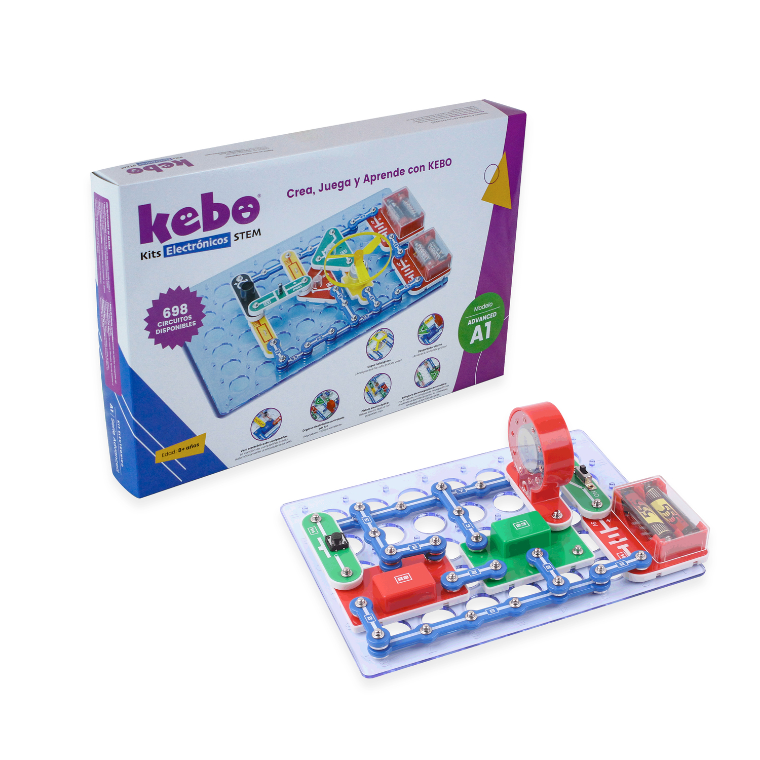 KIT ELECTRÓNICO EDUCATIVO KEBO ADVANCE A1 - 698 CIRCUITOS - 1
