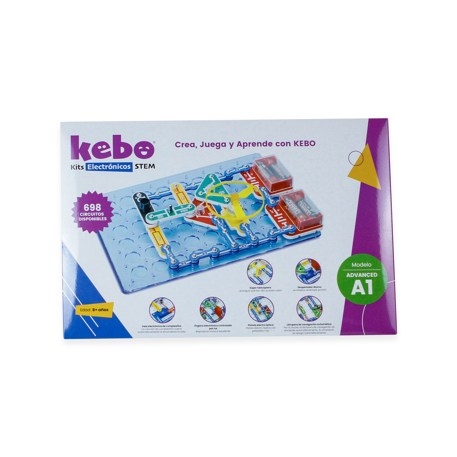 KIT ELECTRÓNICO EDUCATIVO KEBO ADVANCE A1 - 698 CIRCUITOS - 2