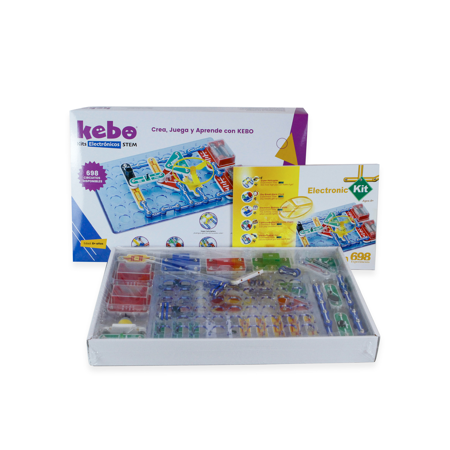 KIT ELECTRÓNICO EDUCATIVO KEBO ADVANCE A1 - 698 CIRCUITOS - 3