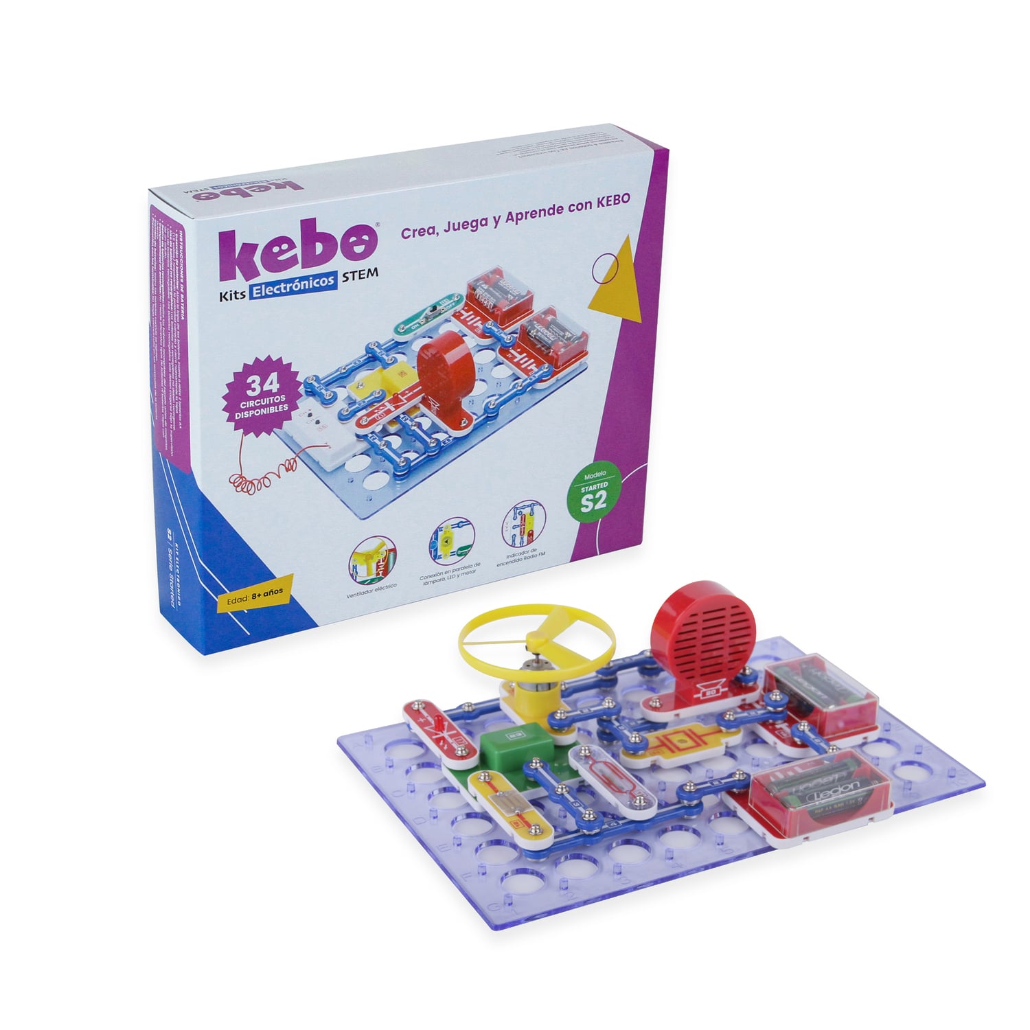 KIT ELECTRÓNICO EDUCATIVO KEBO STARTED S2 - 34 CIRCUITOS - 1