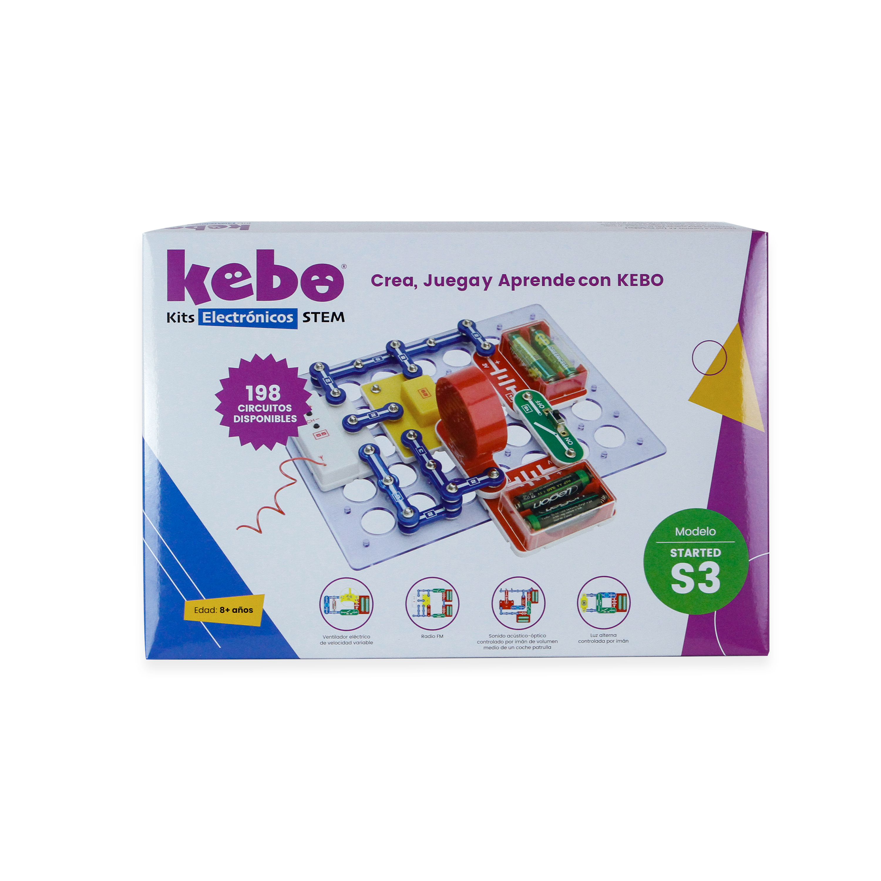 KIT ELECTRÓNICO EDUCATIVO KEBO STARTED S3 - 198 CIRCUITOS - 2
