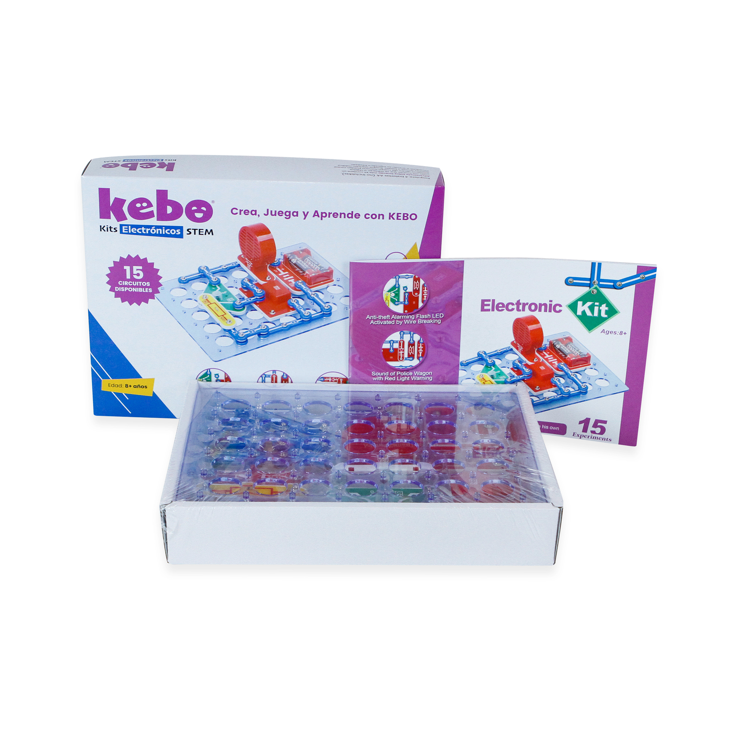 KIT ELECTRÓNICO EDUCATIVO KEBO STARTED S1 - 15 CIRCUITOS - 3