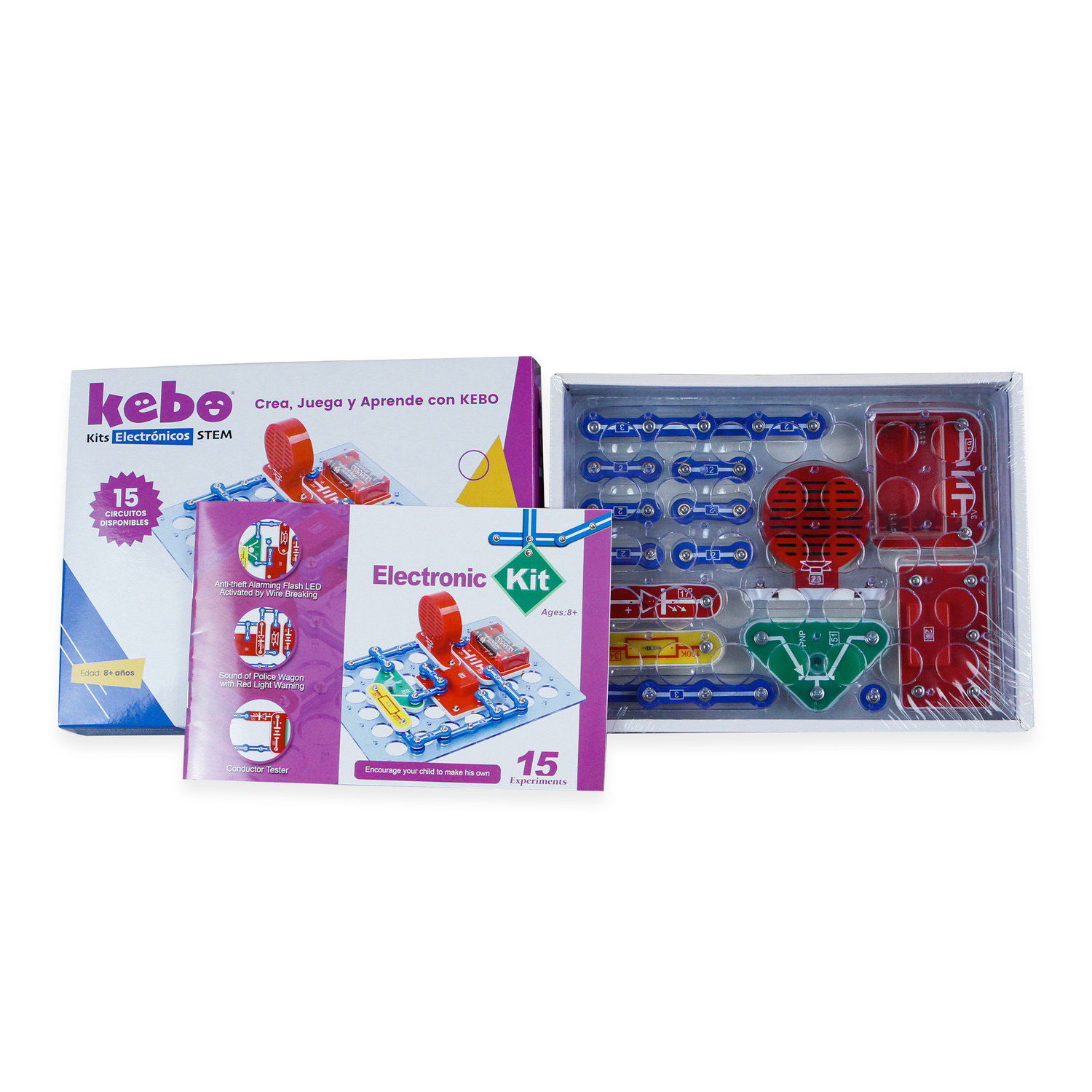 KIT ELECTRÓNICO EDUCATIVO KEBO STARTED S1 - 15 CIRCUITOS - 4