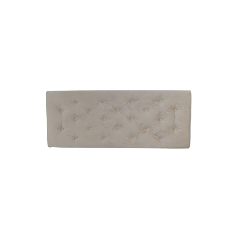 CAMA HVM 2P EN COLOR NEGRO FELPA + RESPALDO BEIGE FELPA BOTONE - 2