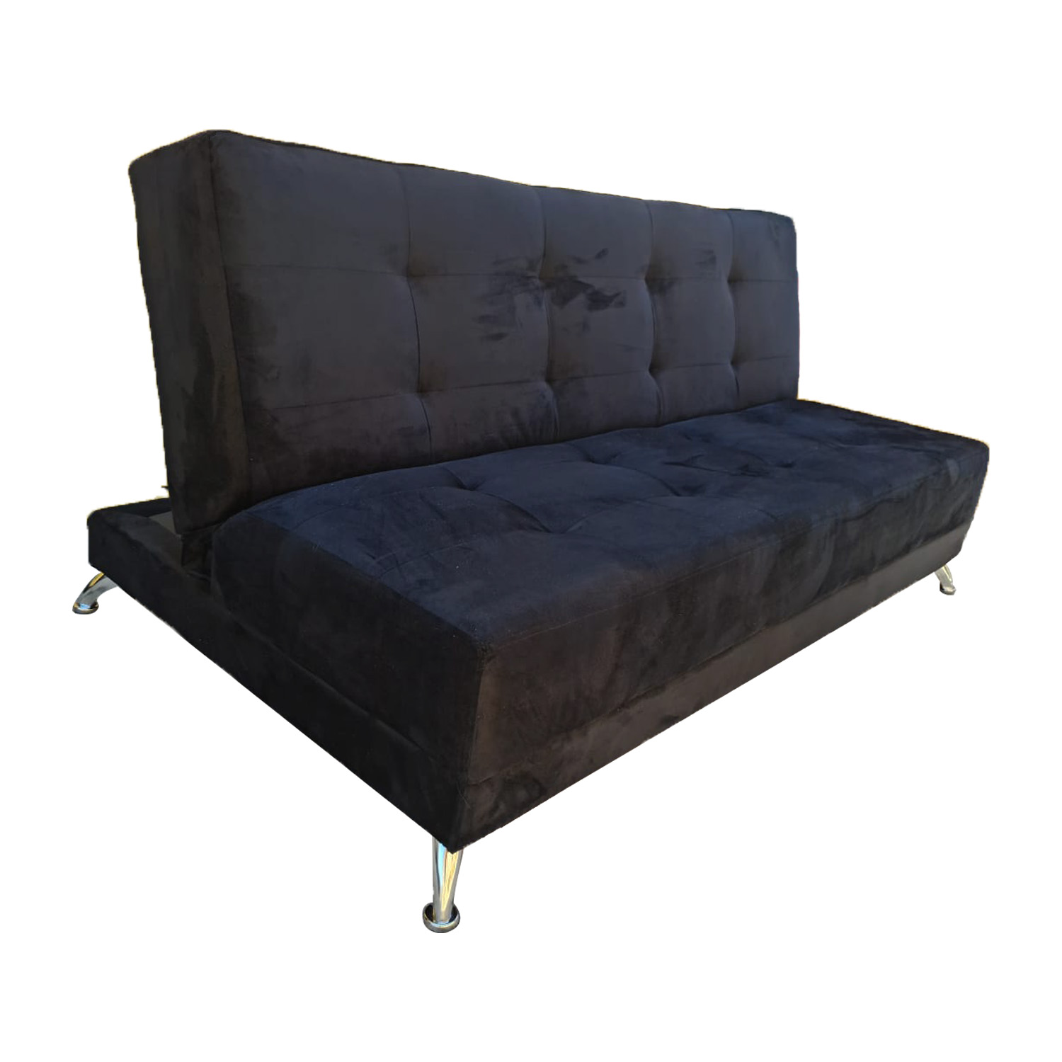 FUTON CAMA HVM PATAGONIA 15P NEGRO LINO PMETAL - 1