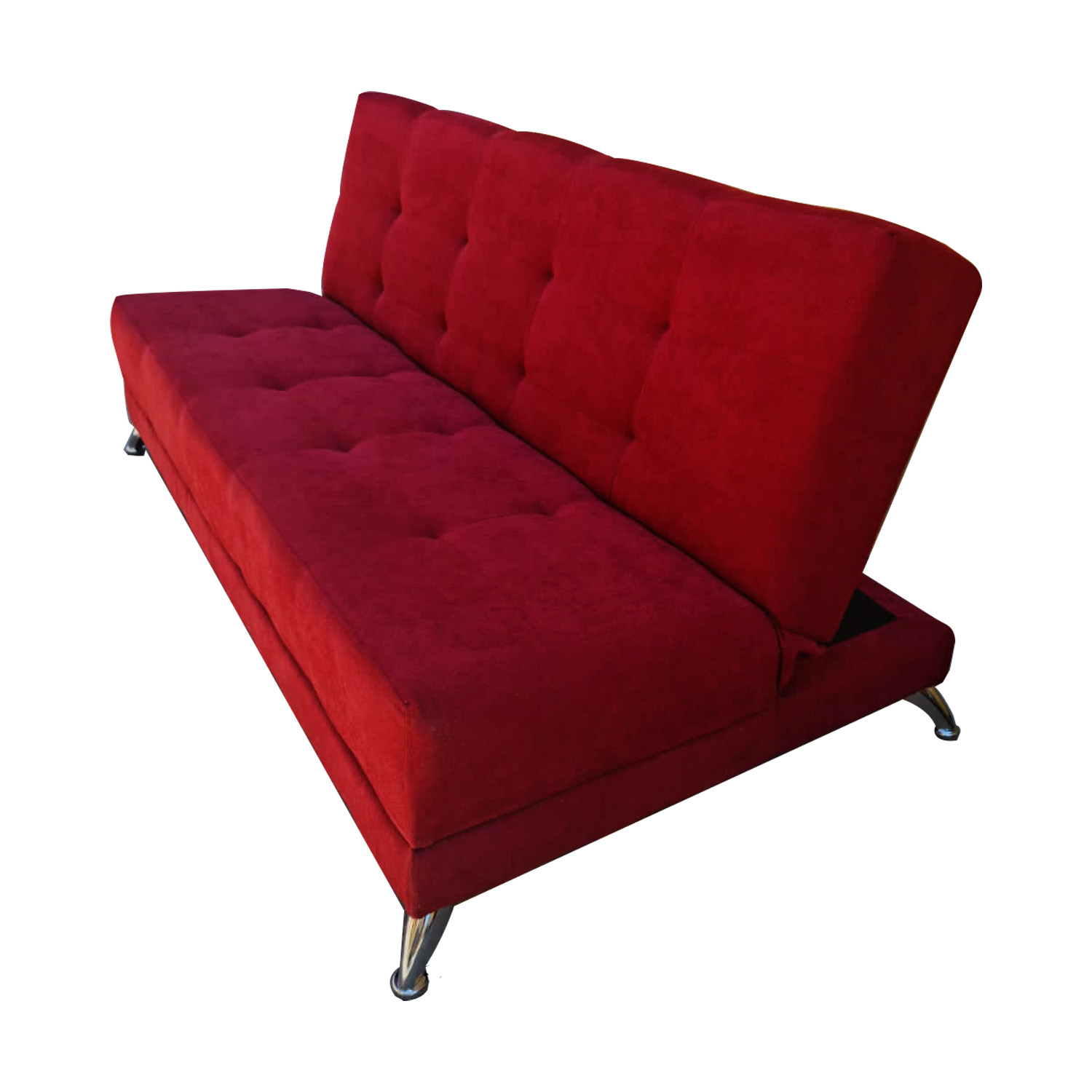 FUTON CAMA HVM PATAGONIA 15P ROJO FELPA PMETAL - 2
