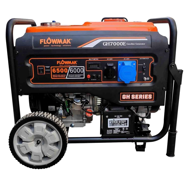 GENERADOR ELE CTRICO A GASOLINA GH7000E 6500W 220V FLOWMAK - 1