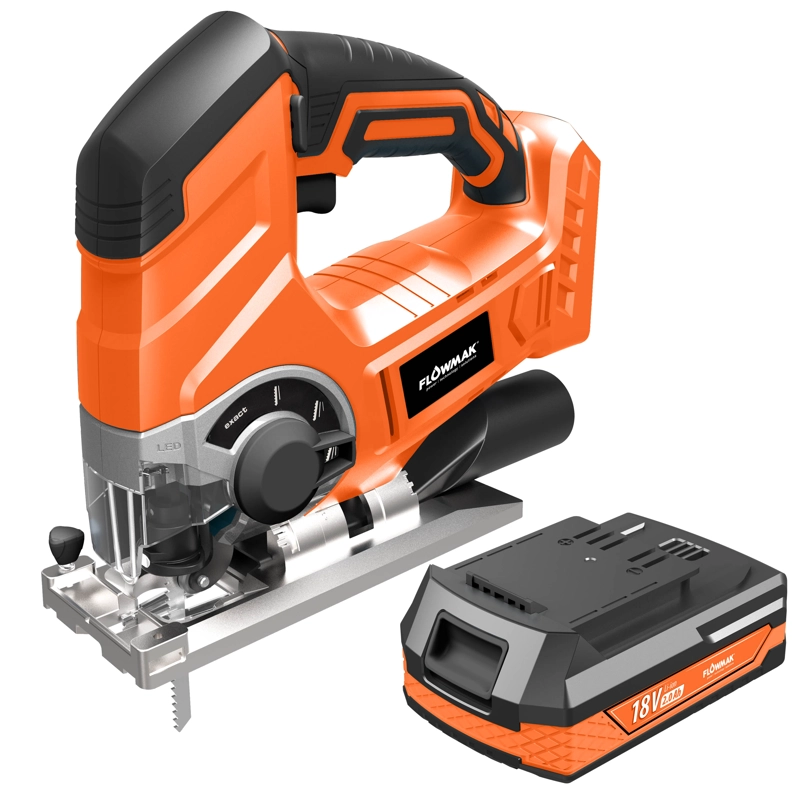 SIERRA FLOWMAK CALADORA 18 V CON BATERÍA ACERO - 4