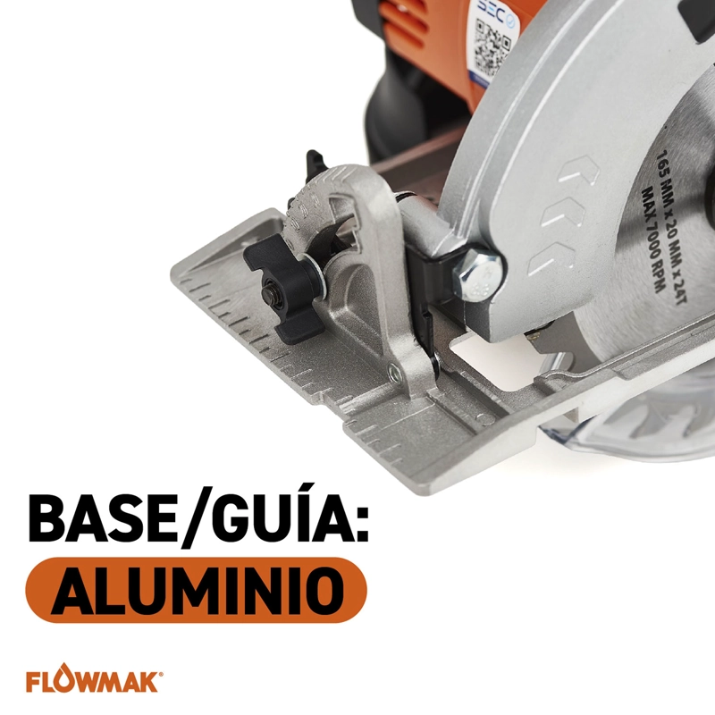 SIERRA FLOWMAK CIRCULAR 6 1/2 PULG165 MM 18 V CON BAT Y CARG ACERO - 2