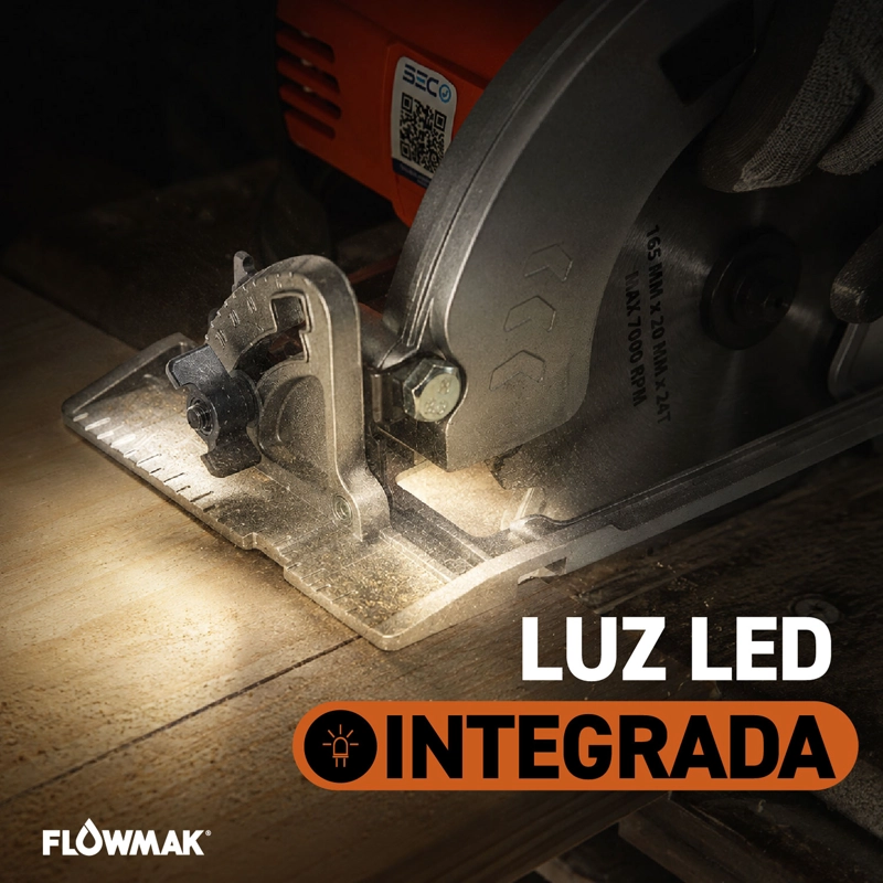 SIERRA FLOWMAK CIRCULAR 6 1/2 PULG165 MM 18 V CON BAT Y CARG ACERO - 3