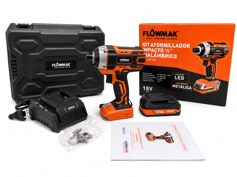 ATORNILLADOR FLOWMAK IMPACTO 1/4 18 V CON BATERÍA - 3
