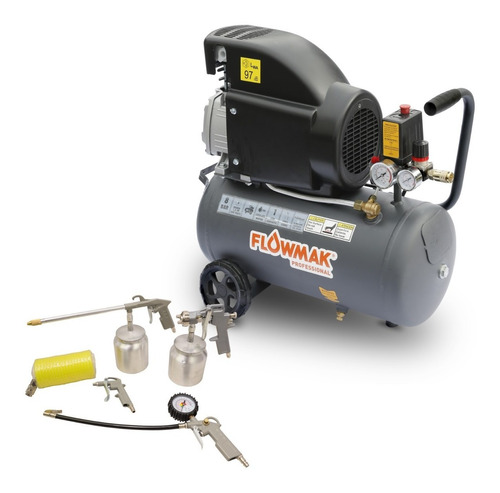 COMBO COMPRESOR DE AIRE 50LITROS 2HP 8BAR MÁS KIT ACCESORIOS - 1