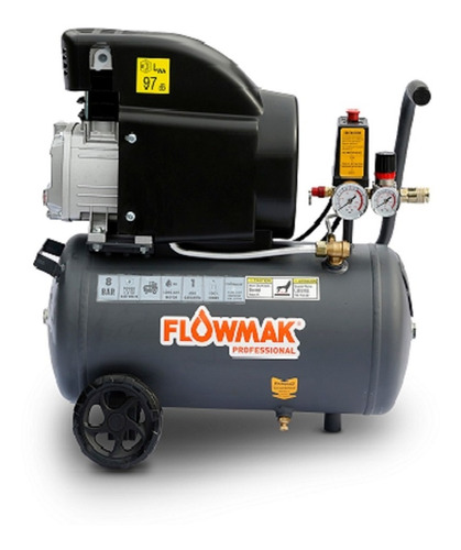 COMPRESOR DE AIRE FLOWMAK 50 LITROS 2 HP 8 BAR 220 V - 2