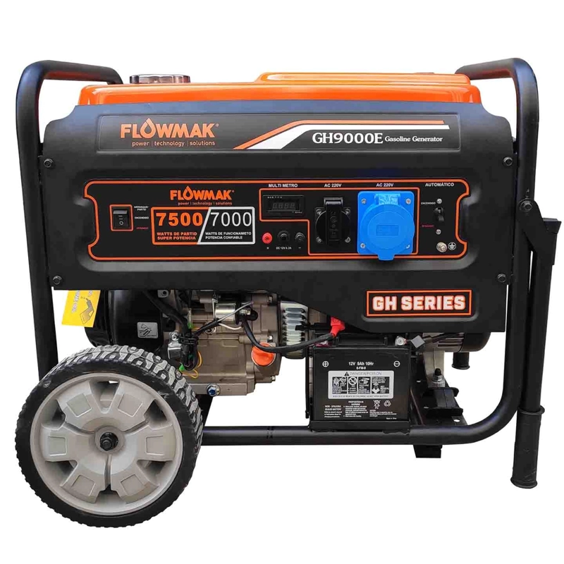 GENERADOR ELÉCTRICO FLOWMAK GH9000E 7500 W (7.5 KW) 220 V A GASOLINA - 1