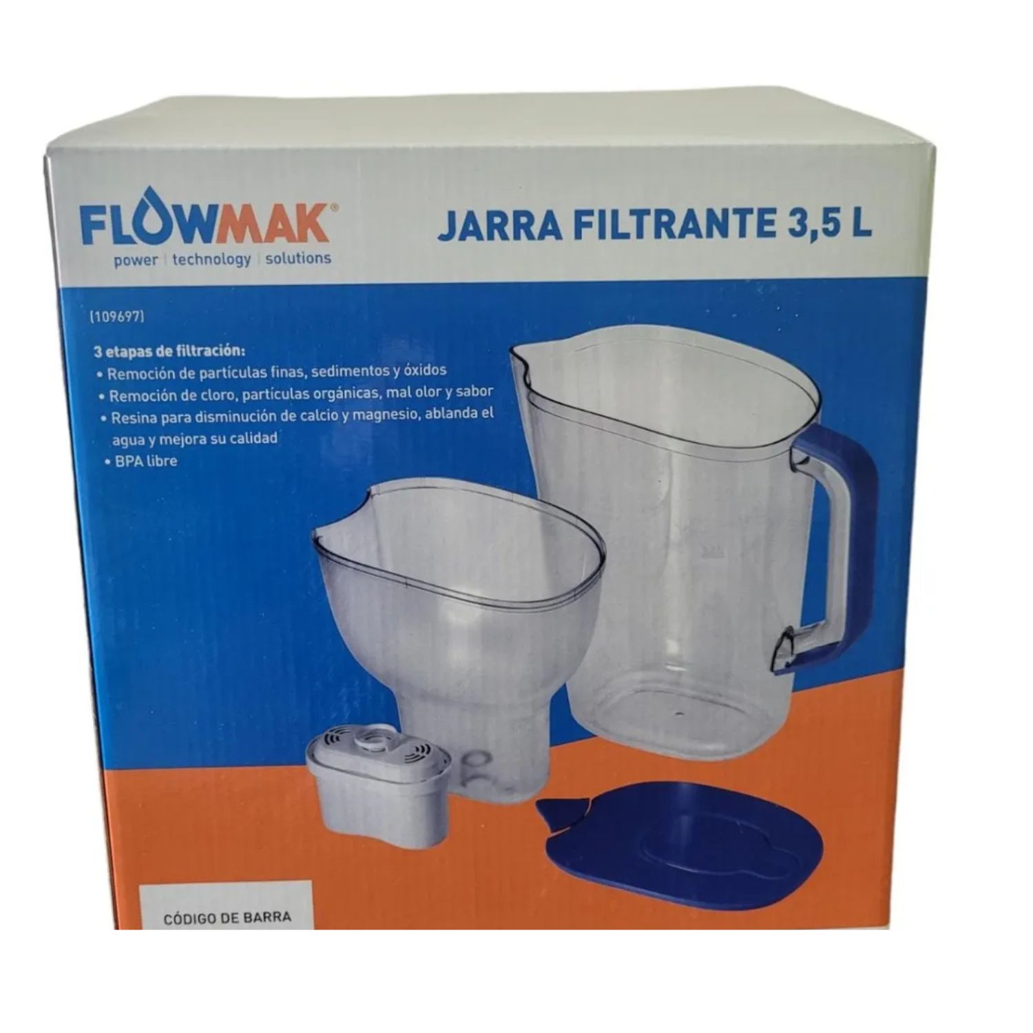 JARRO PURIFICADOR DE AGUA 3,5 LITROS CON FILTRO FLOWMAK - 5