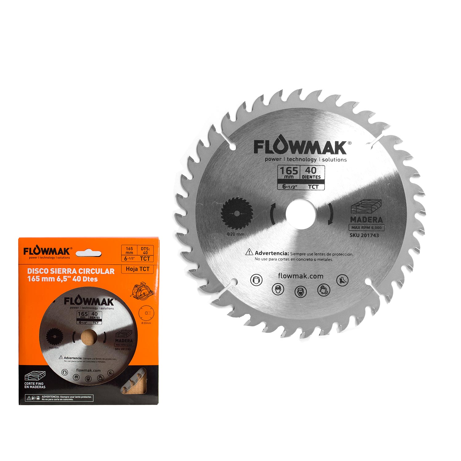 DISCO FLOWMAK PARA SIERRA CIRCULAR 6.5' 40 DIENTES - 1