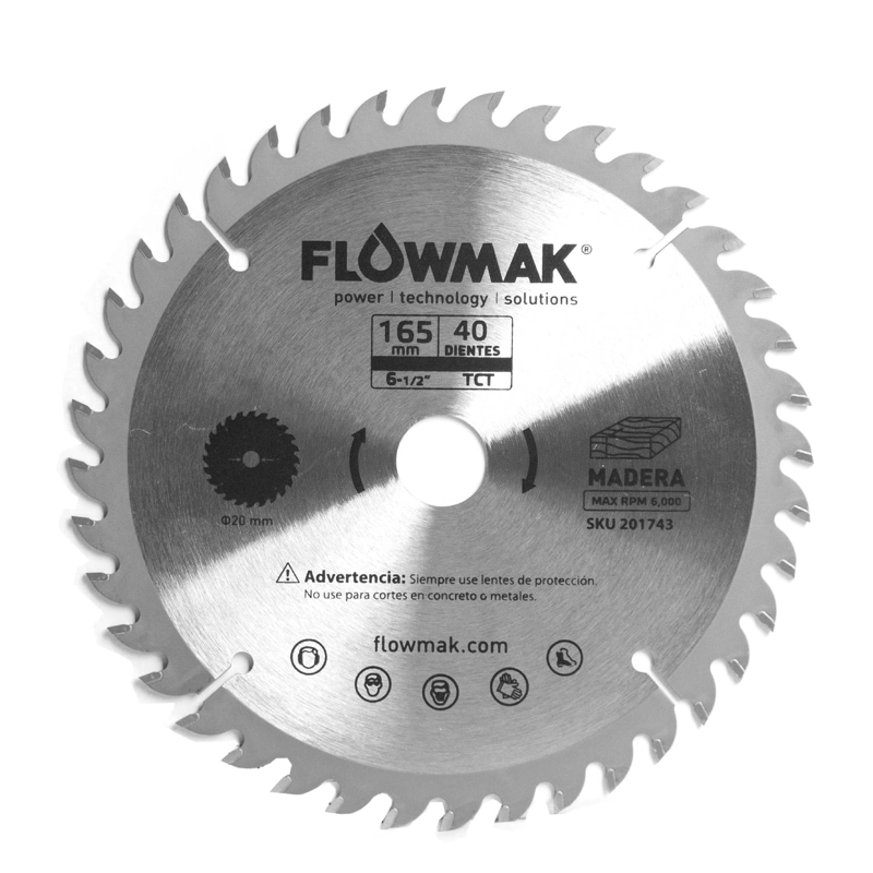 DISCO FLOWMAK PARA SIERRA CIRCULAR 6.5' 40 DIENTES - 2