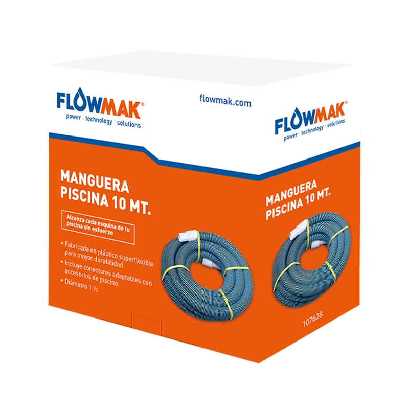MANGUERA FLOWMAK ASPIRACIÓN PISCINA 10 METROS 1 1/2 - 2