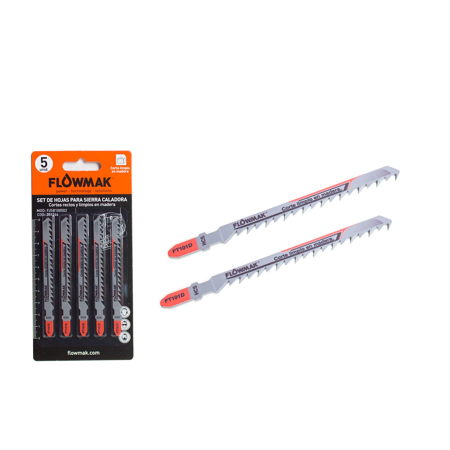 KIT FLOWMAK SIERRA CALADORA Y 5 HOJAS SIERRA CALADORA MADERA - 5