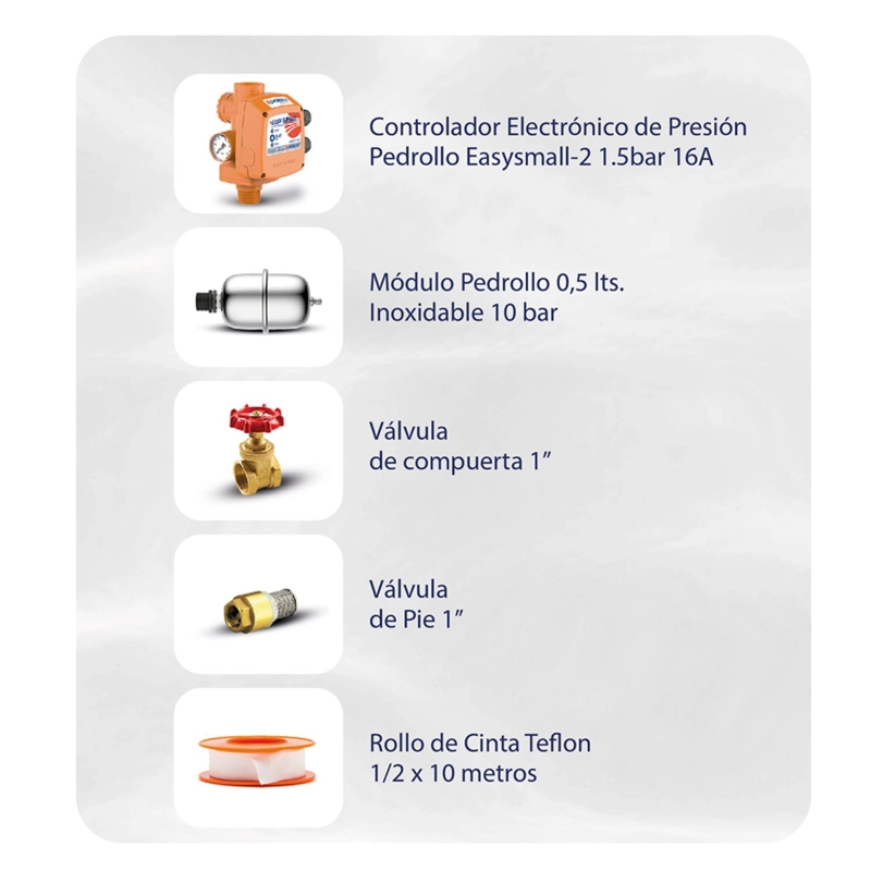 KIT ESENCIAL CONTROLADOR HIDRONEUMATICO VALVULAS Y ACC - 7