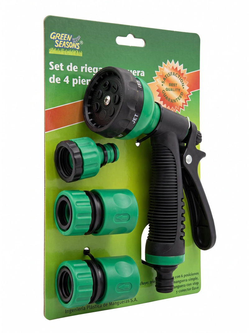 PISTOLA GREEN SEASON RIEGO 6 POSICIONES CON 3 CONECTORES - 2