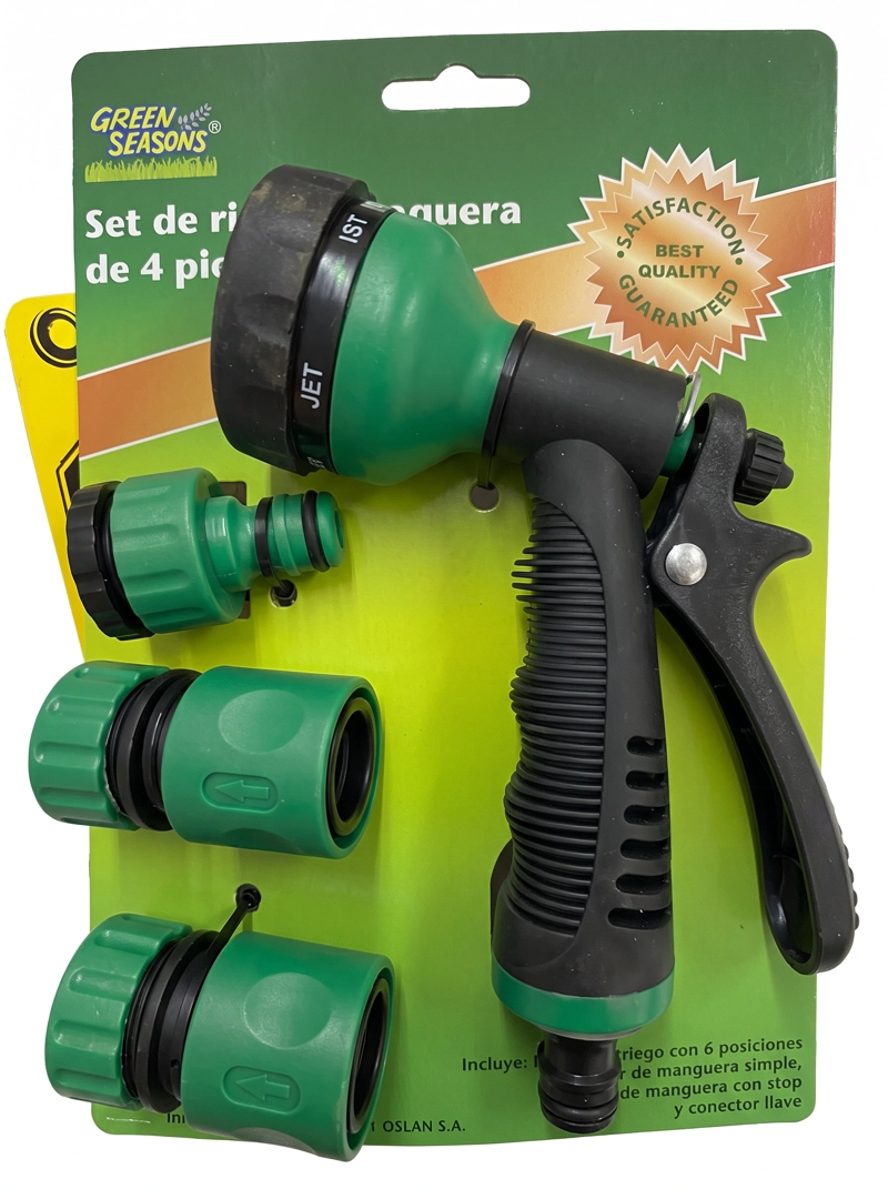 PISTOLA GREEN SEASON RIEGO 6 POSICIONES CON 3 CONECTORES - 3