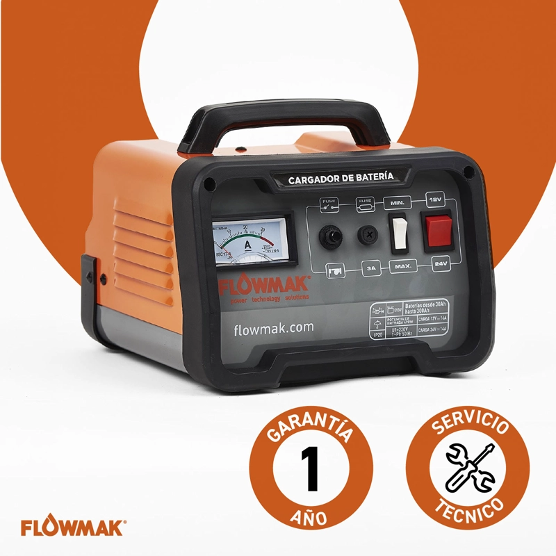 CARGADOR DE BATERIAS 12V Y 24V DE 30AH HASTA 300AH FLOWMAK - 7