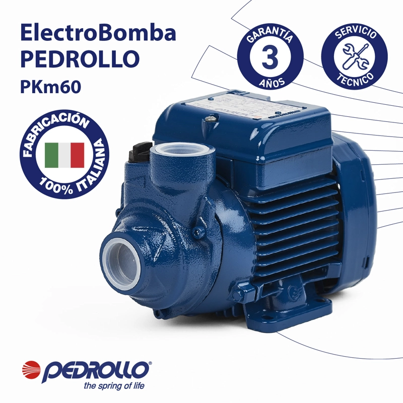 BOMBA PERIFERICA PEDROLLO PKM 60 0.5HP 40M 40L/MIN 220V - 4
