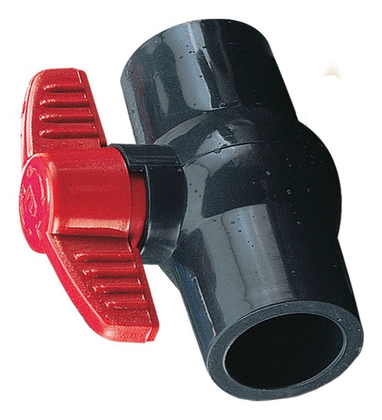 VALVULA DE BOLA PVC 1 1/2 MM. MARCA LD - 2