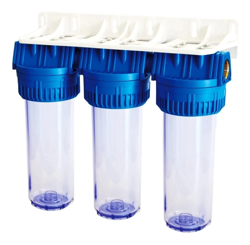 CONTENEDOR TRANSPARENTE TRIPLEX FILTRO AGUA USO DOMENSTICO 9'3/4 AQUA - 2